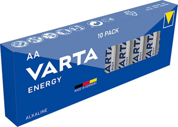 Varta LR6/AA (Mignon) (4106) batteri, 10 stk. i eske, alkalisk manganbatteri, 1,5 V Varta LR6/AA (Mignon) (4106) batteri, 10 stk. i eske, alkalisk manganbatteri, 1,5 V
