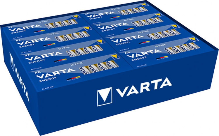 Varta LR6/AA (Mignon) (4106) batteri, 10 stk. i eske, alkalisk manganbatteri, 1,5 V Varta LR6/AA (Mignon) (4106) batteri, 10 stk. i eske, alkalisk manganbatteri, 1,5 V