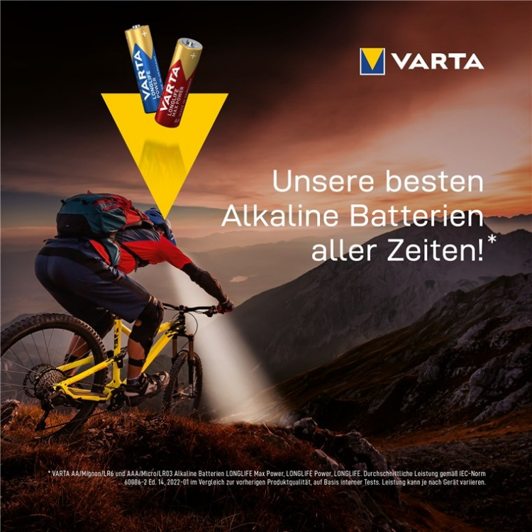 Varta LR6/AA (Mignon) (4906) batteri, 12 stk. eske alkalisk manganbatteri, 1,5 V Varta LR6/AA (Mignon) (4906) batteri, 12 stk. eske alkalisk manganbatteri, 1,5 V