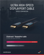 ClickTronic DisplayPort™-kabel Premium-kabel | 1x DisplayPort™-kontakt 1x DisplayPort™-kontakt 1x DisplayPort™-kontakt | 1,0 m | UHD 8K @ 60 Hz ClickTronic DisplayPort™-kabel Premium-kabel | 1x DisplayPort™-kontakt 1x DisplayPort™-kontakt 1x DisplayPort™-kontakt | 1,0 m | UHD 8K @ 60 Hz