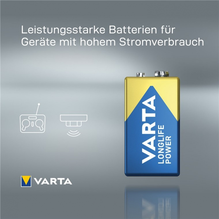 Varta 6LR61/6LP3146/9 V Block (4922) batteri, 1 stk. uemballert alkalisk manganbatteri, 9 V