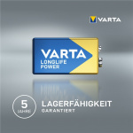 Varta 6LR61/6LP3146/9 V Block (4922) batteri, 1 stk. uemballert alkalisk manganbatteri, 9 V