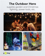 Goobay Grenuttak, 3 stikkontakter, sprutbeskyttelse, 3 m 3 jordede grenuttak med beskyttelsesdeksel, egnet for utendørs bruk