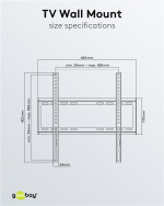 Goobay TV-veggfeste Basic FIXED (M) for TV-er fra 32 til 55 tommer (81-140 cm) opp til 35 kg