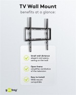 Goobay TV-veggfeste Basic FIXED (M) for TV-er fra 32 til 55 tommer (81-140 cm) opp til 35 kg