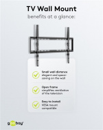 Goobay TV-väggfäste Basic FIXED (L) för TV-apparater från 37 till 70 tum (94-178 cm) upp till 35 kg