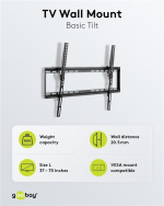 Goobay TV-veggfeste Basic TILT (L) for TV-er fra 37 til 70 tommer (94 til 178 cm), vippbart opp til 35 kg Goobay TV-veggfeste Basic TILT (L) for TV-er fra 37 til 70 tommer (94 til 178 cm), vippbart opp til 35 kg