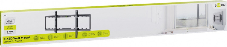 Goobay TV-veggfeste Basic FIXED (XL) for TV-er fra 43 til 100 tommer (109-254 cm) opp til 75 kg