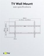 Goobay TV-veggfeste Basic FIXED (XL) for TV-er fra 43 til 100 tommer (109-254 cm) opp til 75 kg
