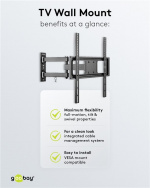 Goobay TV-veggbrakett Basic FULLMOTION (M) for TV-er fra 32 til 55 tommer (81-140 cm), fullt mobil (svingbar og vippbar) opp til 35 kg