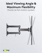 Goobay TV-veggbrakett Basic FULLMOTION (L) for TV-er fra 37 til 70 tommer (94 til 178 cm), fullt mobil (svingbar og vippbar) opp til 35 kg