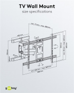 Goobay TV-veggfeste Pro FULLMOTION (XL) for TV-er fra 43 til 100 tommer (109-254 cm), fullt bevegelig (svingbart og vippbart) opp til 60 kg