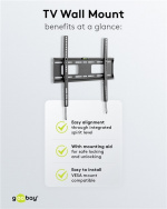 Goobay TV-veggfeste Pro FIXED (M) for TV-er fra 32 til 55 tommer (81-140 cm) (opptil 50 kg)