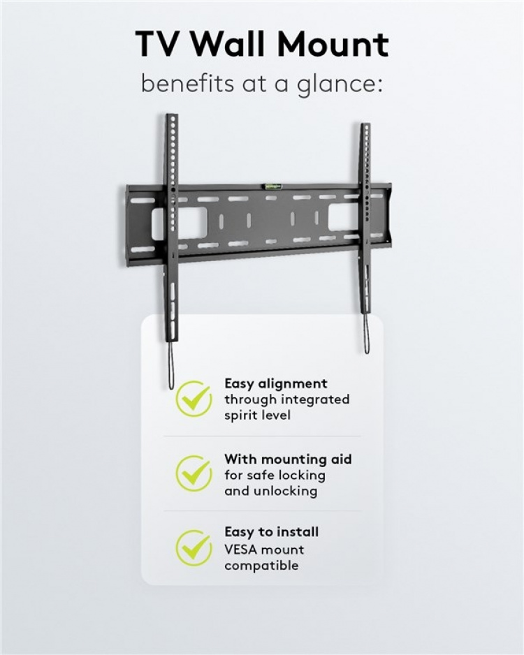 Goobay TV-veggfeste Pro FIXED (L) for TV-er fra 37 til 70 tommer (94 til 178 cm) opp til 50 kg