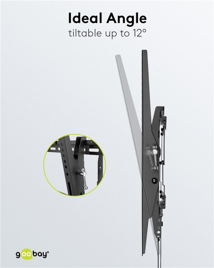 Goobay TV-veggfeste Pro TILT (XL) for TV-er fra 43 til 100 tommer (109-254 cm), vippbart opp til 70 kg