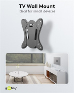 Goobay TV-veggfeste Basic FIXED (størrelse S) for TV-er og skjermer mellom 23 og 42 tommer (58-107 cm) opp til 25 kg