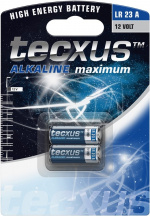 tecxus LR23, 2 stk. i blisterpakning batteri, 2 stk. i blisterpakning alkalisk manganbatteri, 12 V