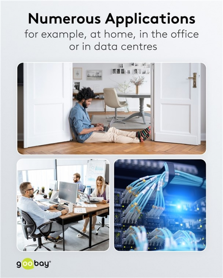 Goobay Fiberoptisk kabel (FTTH), Singlemode (OS2) Hvit, hvit (Simplex), 0,5 m plugg LC-APC (8°) > plugg LC-APC (8°), halogenfri kabelmantel (LSZH) Goobay Fiberoptisk kabel (FTTH), Singlemode (OS2) Hvit, hvit (Simplex), 0,5 m plugg LC-APC (8°) > plugg LC-APC (8°), halogenfri kabelmantel (LSZH)