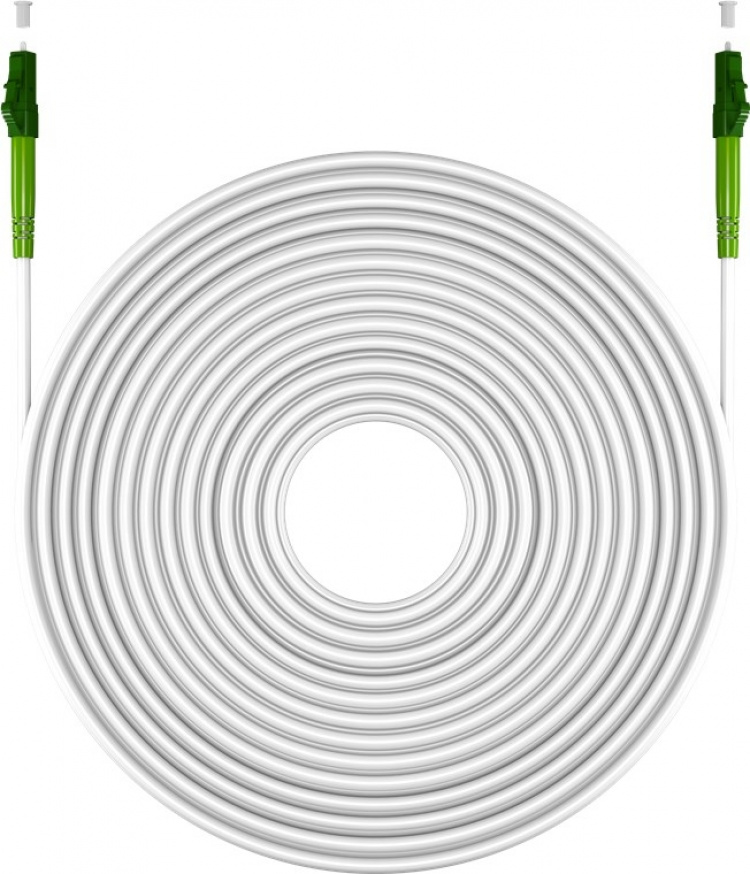 Goobay Fiberoptisk kabel (FTTH), Singlemode (OS2) Hvit, hvit (Simplex), 3 m plugg LC-APC (8°) > plugg LC-APC (8°), halogenfri kabelmantel (LSZH)