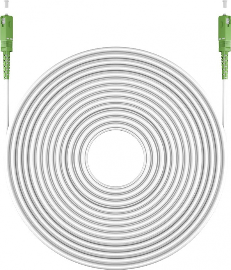 Goobay Fiberoptisk kabel (FTTH), Singlemode (OS2) Hvit, hvit (Simplex), 30 m plugg SC-APC (8°) > plugg SC-APC (8°), halogenfri kabelmantel (LSZH)