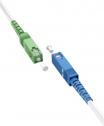 Goobay Fiberoptisk kabel (FTTH), Singlemode (OS2) Hvit, hvit (Simplex), 15 m plugg SC-APC (8°) > SC-plugg (UPC), halogenfri kabelkappe (LSZH)