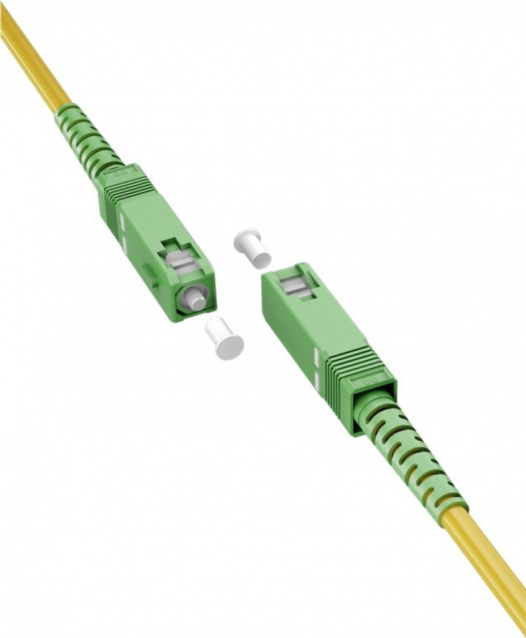 Goobay Fiberoptisk kabel (FTTH), Singlemode (OS2) Gul, gul (Simplex), 0,5 m plugg SC-APC (8°) > plugg SC-APC (8°), halogenfri kabelmantel (LSZH)
