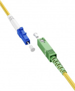 Goobay Fiberoptisk kabel (FTTH), Singlemode (OS2) Gul, gul (Simplex), 1 m plugg SC-APC (8°) > LC-plugg (UPC), halogenfri kabelkappe (LSZH)