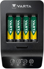 Varta LCD Smart Charger+ (type 57684) inkl. 4x AA 2100 mAh lader opptil 4x AA-batterier eller AAA-batterier (NiMH) samtidig
