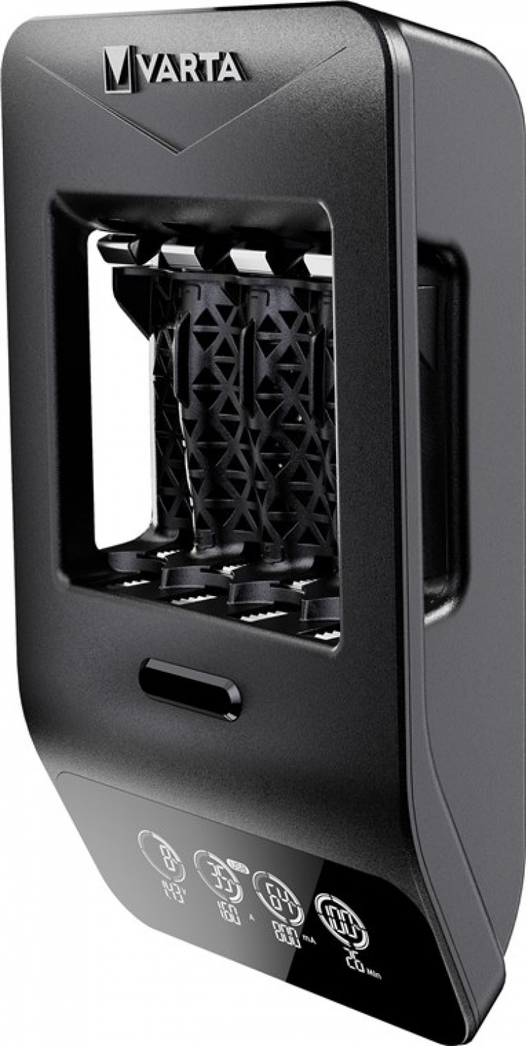 Varta LCD Smart Charger+ (type 57684) inkl. 4x AA 2100 mAh lader opptil 4x AA-batterier eller AAA-batterier (NiMH) samtidig