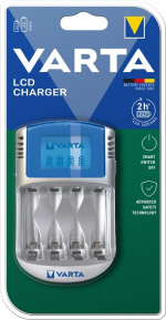 Varta LCD-laderen (type 57070) lader 2x eller 4x AA-batterier eller AAA-batterier (NiMH) samtidig