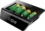 Varta LCD Universal Charger+ (type 57688) lader 1x 9V-batteri eller opptil 4x AA-, AAA-, C- eller D-batterier (NiMH) samtidig Varta LCD Universal Charger+ (type 57688) lader 1x 9V-batteri eller opptil 4x AA-, AAA-, C- eller D-batterier (NiMH) samtidig