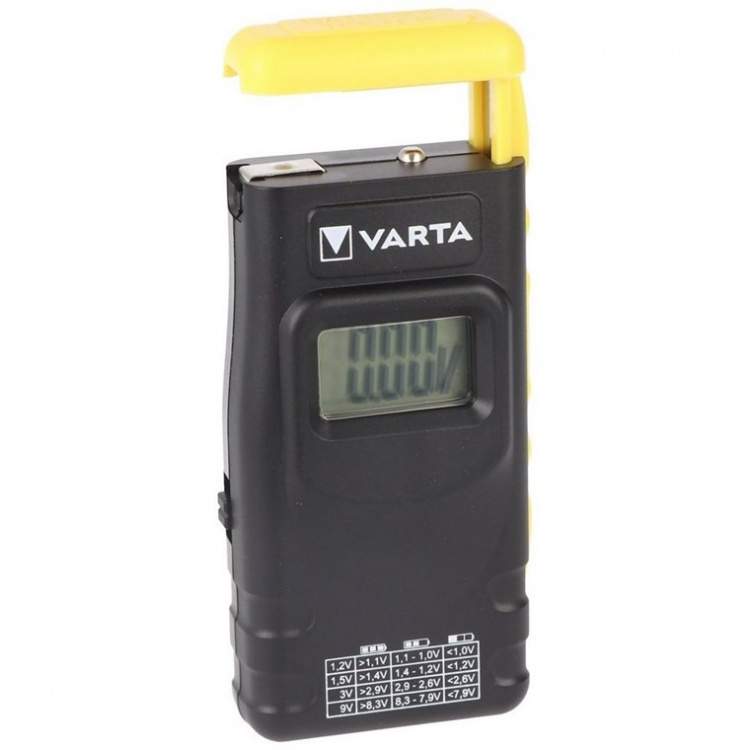 Varta LCD Digital Battery Tester digital batteritester for batterier, oppladbare batterier og knappceller Varta LCD Digital Battery Tester digital batteritester for batterier, oppladbare batterier og knappceller