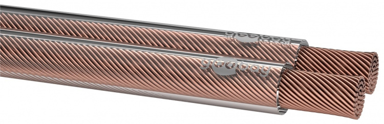 Goobay Høyttalerkabel transparent CCA 50 m spole, tverrsnitt 2 x 4,0 mm²