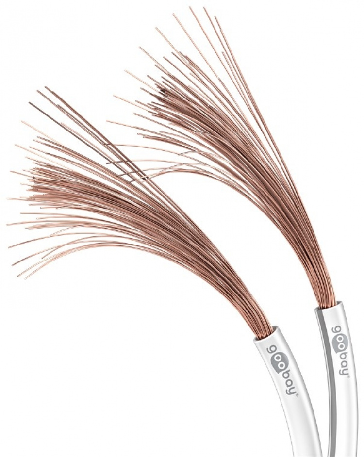 Goobay Høyttalerkabel hvit CCA 50 m spole, tverrsnitt 2 x 4,0 mm² Goobay Høyttalerkabel hvit CCA 50 m spole, tverrsnitt 2 x 4,0 mm²