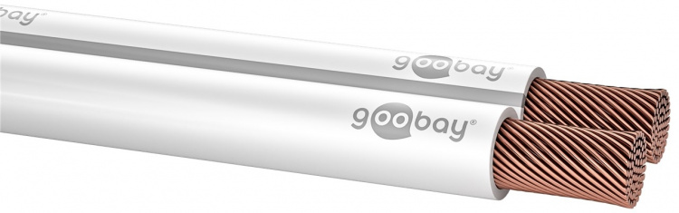Goobay Høyttalerkabel hvit CCA 50 m spole, tverrsnitt 2 x 4,0 mm² Goobay Høyttalerkabel hvit CCA 50 m spole, tverrsnitt 2 x 4,0 mm²
