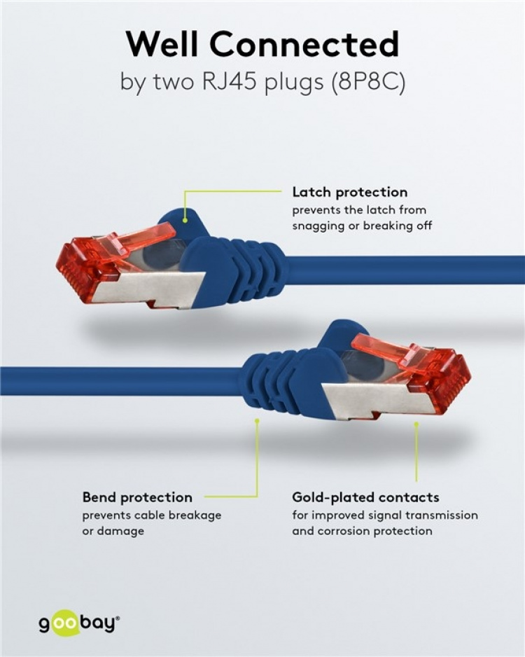 Goobay Kretskabel CAT 6, S/FTP (PiMF), blå, 15 m kobberleder (CU), halogenfri kabelmantel (LSZH) Goobay Kretskabel CAT 6, S/FTP (PiMF), blå, 15 m kobberleder (CU), halogenfri kabelmantel (LSZH)