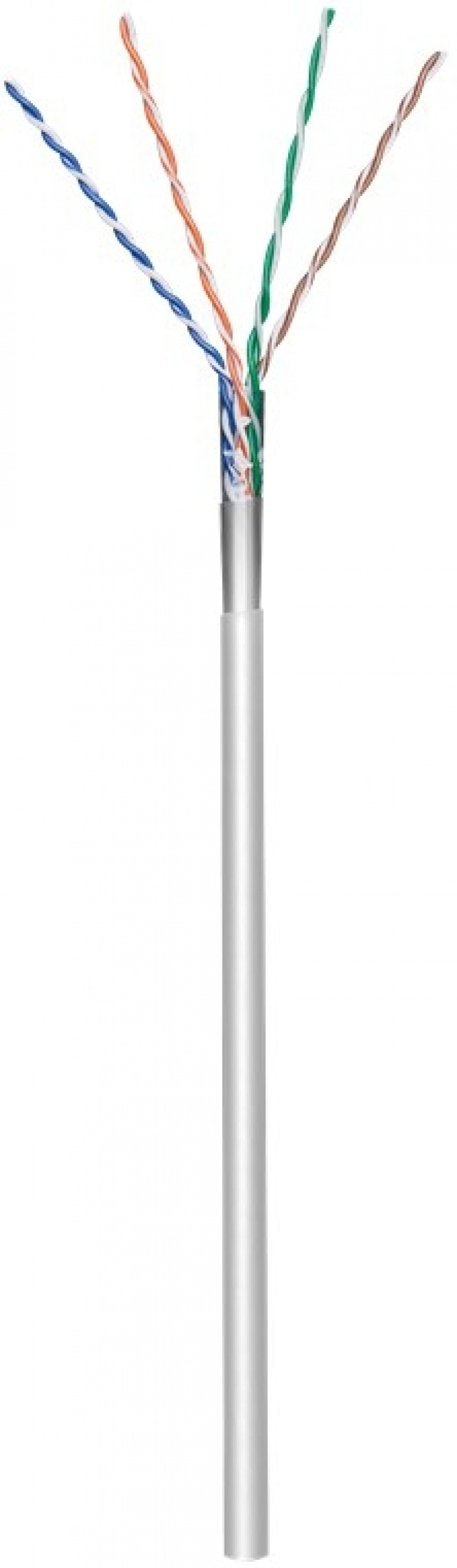 Goobay CAT 5e Nettverkskabel, F/UTP, 100 m, grå Kobberbelagt aluminiumsleder (CCA), AWG 26/7 (fåtrådet), PVC-kabelkappe