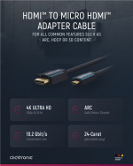 ClickTronic HDMI™ til Micro HDMI™ adapterkabel Premium kabel | 1x HDMI™-kontakt 1x Micro-HDMI™-kontakt | 2,0 m | UHD 4K @ 30 Hz
