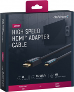 ClickTronic HDMI™ til Micro HDMI™ adapterkabel Premium kabel | 1x HDMI™-kontakt 1x Micro-HDMI™-kontakt | 5,0 m | UHD 4K @ 30 Hz