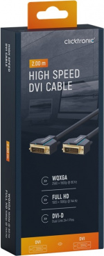 ClickTronic DVI-kabel Premium-kabel | 1x DVI-kontakt 1x DVI-kontakt | 2,0 m | WQXGA @ 60 Hz ClickTronic DVI-kabel Premium-kabel | 1x DVI-kontakt 1x DVI-kontakt | 2,0 m | WQXGA @ 60 Hz
