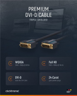 ClickTronic DVI-kabel Premium-kabel | 1x DVI-kontakt 1x DVI-kontakt | 2,0 m | WQXGA @ 60 Hz ClickTronic DVI-kabel Premium-kabel | 1x DVI-kontakt 1x DVI-kontakt | 2,0 m | WQXGA @ 60 Hz