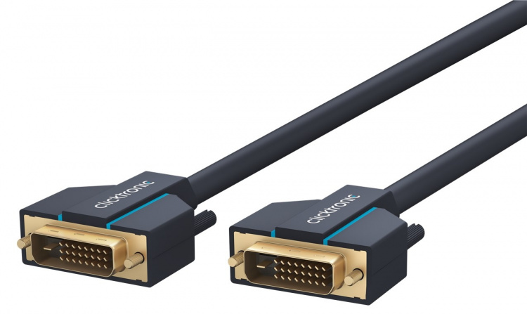ClickTronic DVI-kabel Premium-kabel | 1x DVI-kontakt 1x DVI-kontakt | 5,0 m | WQXGA @ 60 Hz