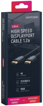 ClickTronic DisplayPort™-kabel Premium-kabel | 1x DisplayPort™-kontakt 1x DisplayPort™-kontakt 1x DisplayPort™-kontakt | 1,0 m | UHD 4K @ 60 Hz ClickTronic DisplayPort™-kabel Premium-kabel | 1x DisplayPort™-kontakt 1x DisplayPort™-kontakt 1x DisplayPort™-kontakt | 1,0 m | UHD 4K @ 60 Hz