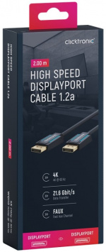 ClickTronic DisplayPort™-kabel Premium-kabel | 1x DisplayPort™-kontakt 1x DisplayPort™-kontakt 1x DisplayPort™-kontakt | 2,0 m | UHD 4K @ 60 Hz ClickTronic DisplayPort™-kabel Premium-kabel | 1x DisplayPort™-kontakt 1x DisplayPort™-kontakt 1x DisplayPort™-kontakt | 2,0 m | UHD 4K @ 60 Hz