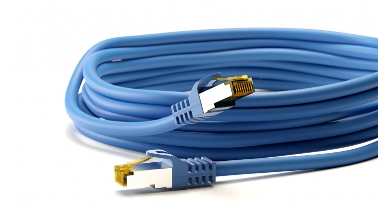 Goobay RJ45 patchkabel S/FTP (PiMF), 500 MHz, med CAT 7 råkabel, blå, 10 m LSZH halogenfri kabelkappe, kobber, RJ45-kontakt (CAT 6A) Goobay RJ45 patchkabel S/FTP (PiMF), 500 MHz, med CAT 7 råkabel, blå, 10 m LSZH halogenfri kabelkappe, kobber, RJ45-kontakt (CAT 6A)