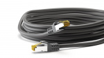 Goobay RJ45 patchkabel S/FTP (PiMF), 500 MHz, med CAT 7 råkabel, svart, 10 m LSZH halogenfri kabelmantel, kobber, RJ45-kontakt (CAT 6A)