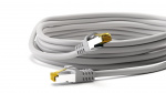 Goobay RJ45 patchkabel S/FTP (PiMF), 500 MHz, med CAT 7 råkabel, grå, 30 m LSZH halogenfri kabelkappe, kobber, RJ45-kontakt (CAT 6A)