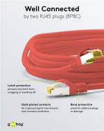 Goobay RJ45 patchkabel S/FTP (PiMF), 500 MHz, med CAT 7 råkabel, rød, 30 m LSZH halogenfri kabelkappe, kobber, RJ45-kontakt (CAT 6A) Goobay RJ45 patchkabel S/FTP (PiMF), 500 MHz, med CAT 7 råkabel, rød, 30 m LSZH halogenfri kabelkappe, kobber, RJ45-kontakt (CAT 6A)