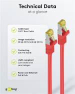 Goobay RJ45 patchkabel S/FTP (PiMF), 500 MHz, med CAT 7 råkabel, rød, 30 m LSZH halogenfri kabelkappe, kobber, RJ45-kontakt (CAT 6A) Goobay RJ45 patchkabel S/FTP (PiMF), 500 MHz, med CAT 7 råkabel, rød, 30 m LSZH halogenfri kabelkappe, kobber, RJ45-kontakt (CAT 6A)