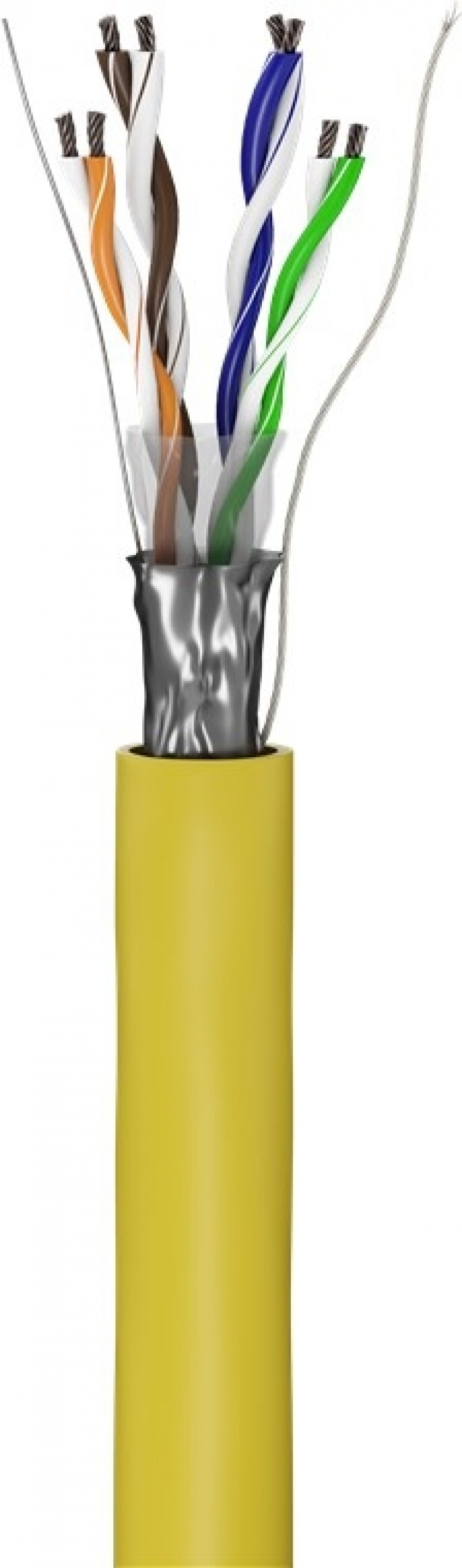 Goobay CAT 5e Nettverkskabel, F/UTP, 100 m, gul Kobberbelagt aluminiumsleder (CCA), AWG 26/7 (fåtrådet), PVC-kabelkappe